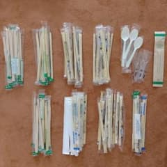 割り箸75本 カトラリー フォーク スプーン 使い捨て BBQ ピクニックにのサムネイル
