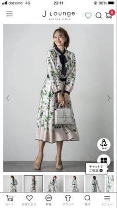ビアッジョブルー☆新品・タグ付き☆カメリアプリントワンピース 佳子