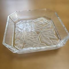 クリスタルガラス プレート 薔薇模様のサムネイル