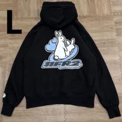 入手困難】FR2 パーカー バックプリント センターロゴ ハート 黒 L