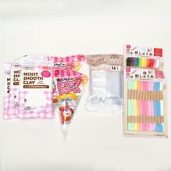 ダイソー ハンドメイド素材セット（ねんど／刺しゅう糸／クリーム絞り袋）のサムネイル