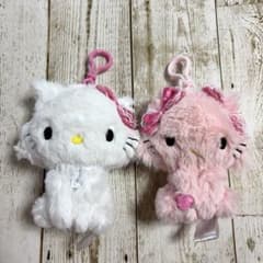 プライズ チャーミーキティ　くりっぴぃ　ぬいぐるみ　ピンク　ホワイト