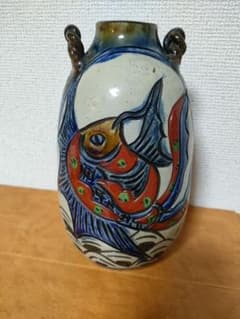やちむん 新垣 勲さん 壺 魚紋 赤絵 壺屋焼 工芸品 - メルカリ