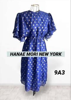 【美品】HANAE MORI NEW YORK ドット柄フリル袖ワンピース9A3 美品】HANAE MORI NEW YORK ドット柄フリル袖ワンピース9A3 - メルカリ