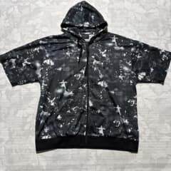 희귀 5L DEFECTIVE STRUCT 반소매 지퍼 파커 총무늬 블랙