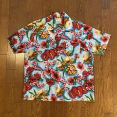 70s Hawaii 78 アロハシャツ 半袖 総柄 花柄のサムネイル