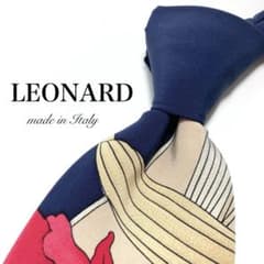 LEONARD ネクタイ ピンク 花柄 イタリア製 希少 美品 極美品】LEONARD ネクタイ 和モダン 希少 お洒落 花 アート レア