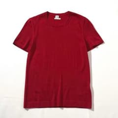 美品】HERMES/エルメス 半袖ニット カシミヤ100% Hロゴ セーター