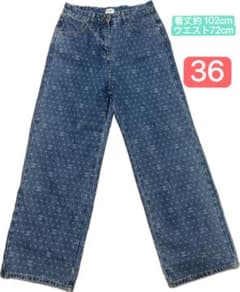 CHANEL UNIFORM ココマーク総柄 デニムパンツ 36 CHANEL UNIFORM ココマーク 総柄 ストレートデニム36 - メルカリ