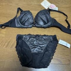 黒 レース ブラジャーショーツセット C75のサムネイル