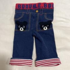 クマ刺繍 ネイビー パンツのサムネイル