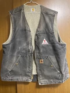 E46　Carhartt　ダックジャケット(ベスト)黒　企業物のサムネイル