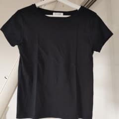 スピックアンドスパン　コットンスムースTシャツ　黒　半袖Tシャツ　日本製のサムネイル