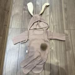ベビー用 うさぎ耳付き ロンパース 帽子セット 80cmのサムネイル