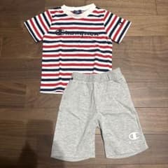 Champion 赤白紺ストライプ Tシャツ とハーフパンツ100cmのサムネイル
