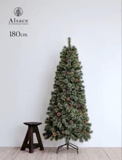 【美品&麻バッグ付き】Alsace アルザスツリー 180cm クリスマスツリー ☆アルザス☆ クリスマスツリー 180cm 収納バッグ、イルミネーション