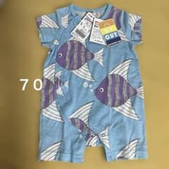 新品 moujonjon ロンパース 70 魚柄 UVカットのサムネイル