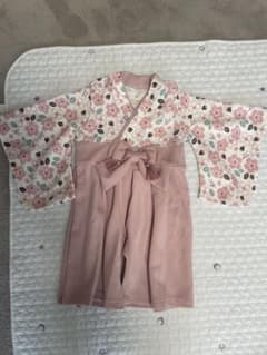 ベビー袴ロンパース 女の子 桜柄 ピンク お食い初め 初節句 ひな祭り 80のサムネイル