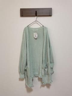 Risa Magli フリル付きニットカーディガン パステルグリーン リサマリのサムネイル