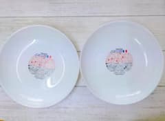 新品&未使用品!!】ヤマザキ春のパンまつり 白いお皿 強化ガラス製 2枚