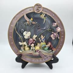 ディズニー 75周年 プレート 置き物 限定品 シリアル ミッキーマウス