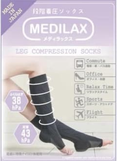 MEDILAX 【新品】段階着圧　S-M ムクミキュア　強圧　オープントゥ MEDILAX メディラックス 【新品】着圧ソックス ムクミキュア オープン