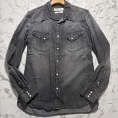 Lsize✨ レミレリーフ デニム ジャケット シャツ スナップボタン 黒 Lsize✨ レミレリーフ デニム ジャケット シャツ スナップボタン 黒