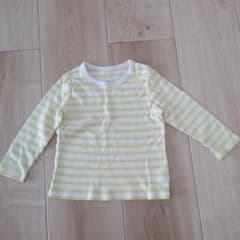 UNIQLO BABY 長袖カットソー ボーダー 90cmのサムネイル