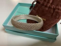 【お値下げ中】ティファニー サマセット メッシュ シルバー バングルのサムネイル