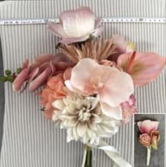 ブートニア付き)ウェディングブーケ アーティフィシャルフラワー