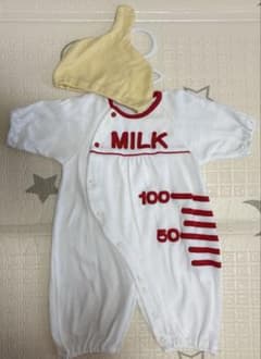 ベビー ロンパース 帽子セット MILKデザインのサムネイル