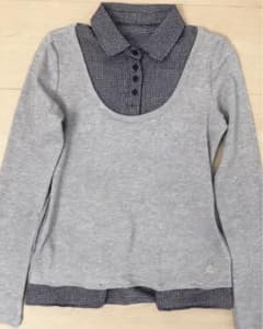 COYSEIO 重ね着風グレー長袖トップス - メルカリ