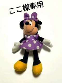 お顔厳選♡ ディズニー　ぬいぐるみバッジ　パープル　リボン　紫　水玉　ミニー お顔厳選♡ ディズニー ぬいぐるみバッジ パープル リボン 紫 水玉