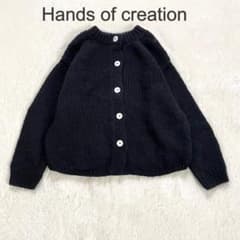 ハンズオブクリエイション　アルパカウールニット クルーネック2wayカーディガン ハンズオブクリエイション アルパカウールニット クルーネック2way