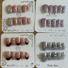 ネイルチップ 4種セット Mサイズ㉙ - メルカリ