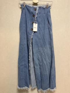 新品 ♡GRL デニム ロングスカート フリンジのサムネイル