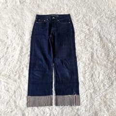 大人らしく足首見せで　デンハム　ジーンズ　CROP W32 白パッチ　赤耳 デンハム KELLY WIDE LEG 赤耳 ボタンフライ 革パッチ w27 - メルカリ
