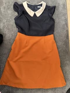 〖超美品〗REDYAZEL ノースリーブワンピース ネイビー/オレンジのサムネイル
