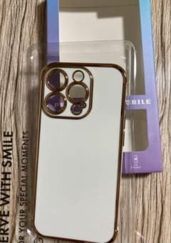 ♡iPhone15PRO用ホワイトゴールドフレーム新品未使用品ケースカバーのサムネイル