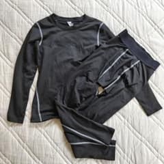 スポーツインナー キッズ 上下セット 130 黒のサムネイル