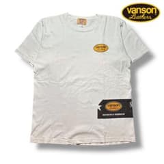 Vanson Leathers ロゴワッペン Tシャツ ホワイト L