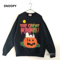 SNOOPY 古着 90s トレーナー 起毛 XL ハロウィン ブラックのサムネイル