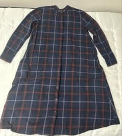 ユニクロ チェックシャツワンピース チュニック ロング丈 Sサイズのサムネイル