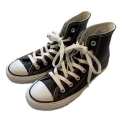 【廃盤】【超美品】converseレザーオールスター ハイカットブラック23cmのサムネイル