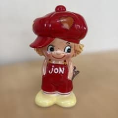 内藤ルネ 昭和レトロ JON 陶器製貯金箱 赤い帽子 - メルカリ