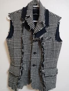 SOL★トリココムデギャルソンCOMME・ツィードベスト・M・チェック ☆トリココムデギャルソンCOMME・ツィードベスト・M・チェック断切り