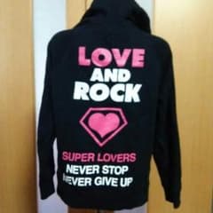 ♡SUPER♡LOVERS♡黒ロゴ入パーカー♡スーパーラヴァーズ♡のサムネイル