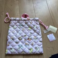 すみっコぐらし キルティング巾着 ピンクのサムネイル