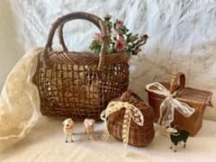 あけび籠 アケビカゴバッグ パニエ かご 日本製 ヴィンテージ 古道具