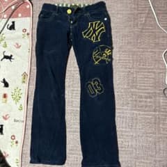 LB-03 NYロゴ刺繍 コーデュロイパンツ ネイビーのサムネイル